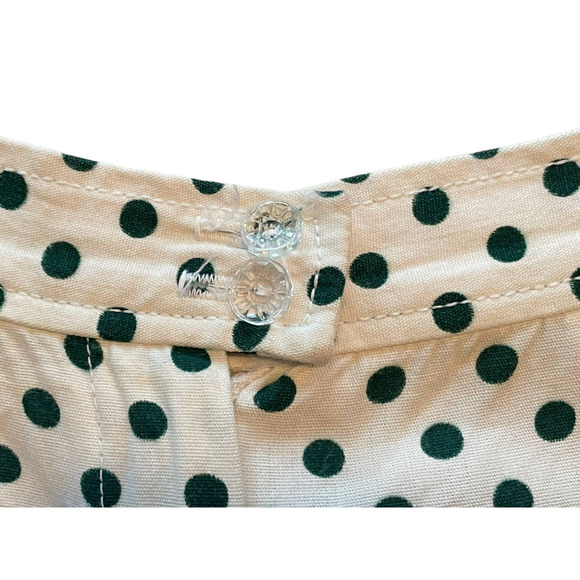 Country Set Womens Polka Dot Shorts White Green High Waisted Button Zip 23W XXS - Picture 4 of 8